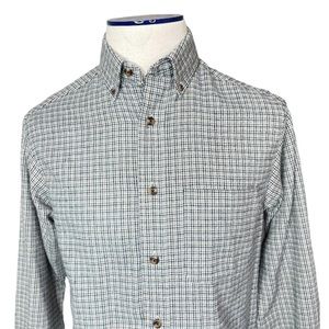 Vintage Mens Casual Plaid Flannel Shirt Size Small